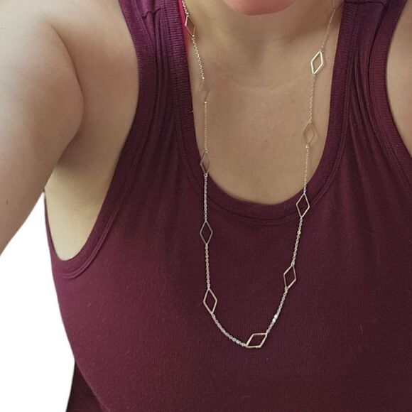 Geometric Elegance Silver Necklace (NWOT) - Picture 8 of 8